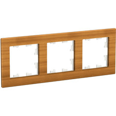 Schneider Electric Рамка Schneider Electric AtlasDesign Nature 3 поста. Дерево бамбук