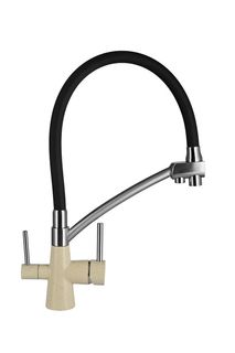 Смеситель кухонный WISENT W4855-30-2 с подводкой питьевой воды (Крем)