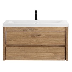 Тумба под раковину Art&Max FAMILY-M Family-M-900-2C-SO-HG подвесная, дуб харбор золотой