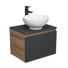 Тумба с раковиной и смесителем Bau (Тумба 60, графит + раковина D41 + смеситель) Bauedge