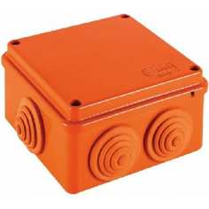 Экопласт JBS100 Коробка огн. E110, о/п 100х100х55, 6 вых., IP55, 6P, цвет оранж 43117HF