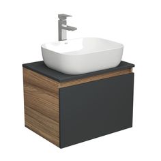Тумба с раковиной и смесителем Bau (Тумба 60, графит + раковина 50х40 + смеситель) Bauedge