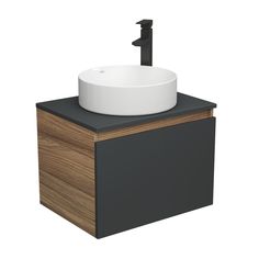 Тумба с раковиной и смесителем Bau (Тумба 60, графит + раковина D41 + смеситель) Bauedge