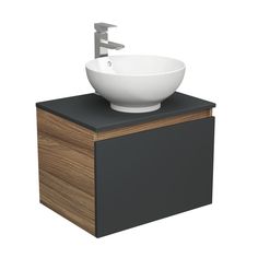 Тумба с раковиной и смесителем Bau (Тумба 60, графит + раковина D41 + смеситель) Bauedge