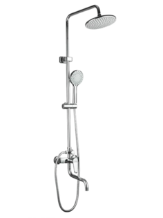 Душевая стойка Frap F2427 со смесителем, тропическим душем, латунь, хром