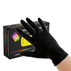 Перчатки Нитриловые H7 Черные Без Пудры L (Упаковка 100 Шт.) H7 арт. 957430