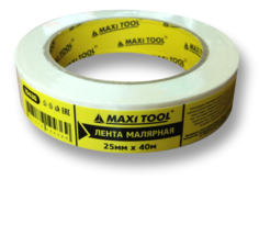 Малярная лента MaxiTool 25мм*40м на бумажной основе 19436