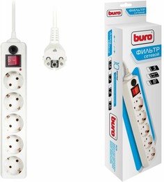 Сетевой фильтр Buro 500SH-5-W 5м (5 розеток) белый (коробка)