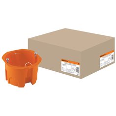 Коробка установочная скрытая 65х45 мм TDM Electric в бетон с саморезами оранжевая IP20 SQ1