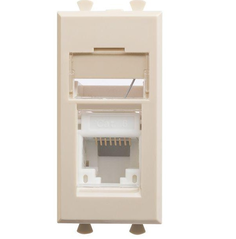 Компьютерная розетка RJ-45 один категория 6 DKC Avanti Ванильная дымка