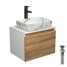 Комплект для ванной, 4 предмета Bau (Тумба 60 + раковина 48х37 + смеситель + выпуск) Bauedge