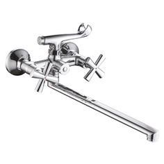 Смеситель для ванны Haiba HB22557-8 с длинным изливом, белый/хром
