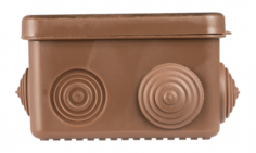 Коробка распаячная КМР-030-031 с крышкой (80х80х50) 7 мембранных вводов тёмное дерево IP54 EKF