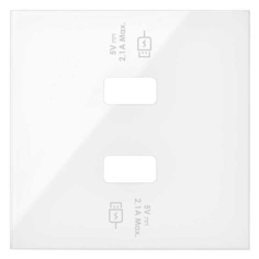Накладка 100 Белый глянец Накладка для зарядного устройства 2xUSB Simon
