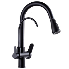 Смеситель для кухни MATRIX SMF-363637/BK (2 in 1) для подключения фильтра питьевой воды