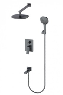 Душевая система встраиваемая со смесителем Panta Walsall PT939006BGM оружейная сталь