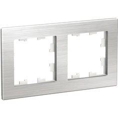 Schneider Electric Рамка Schneider Electric AtlasDesign Nature 2 поста. Металл серебро