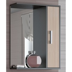 Шкаф-зеркало "Эко-65" 20 х 65 х 75 см, венге/дуб молочный правый СМГ
