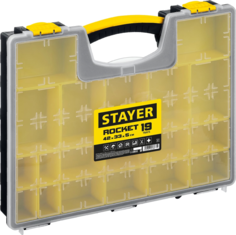 Пластиковый органайзер со съемными лотками STAYER ROCKET-19 420 x 330 x 50 мм (16,5") 2-38
