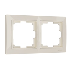 Комплект рамка для розетки и выключателя Werkel Snabb basic W0022003 на 2 поста сл. кость