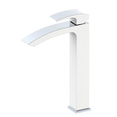 Смеситель для раковины высокий Panta Vogue PT239009CBW белый/хром