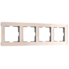 Рамка для розетки и выключателя на 4 поста Werkel Acrylic W0042743 айвори из акрила