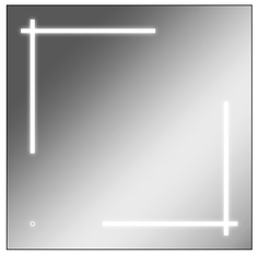 Зеркало Sansa Ray 70 black с подсветкой