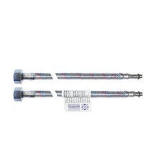 Подводка для воды 1/2"-М10х1.2 м, Г-Ш, пара, сталь, полимер, РМС