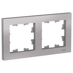 2-постовая рамка ATLASDESIGN, универсальная, алюминий {ATN000302} Schneider Electric