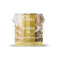 Масло для дерева Veres Interior Oil, 3 л, белое