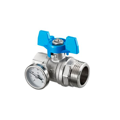 Oventrop Кран шаровый Oventrop DN 25 G 1 ВР х G 1 НР, плоское уплотнение, с термометром, с