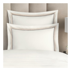 Комплект наволочек Togas Линари хлопок 70 х 70 см бело-коричневые 2 шт