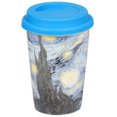 Кружка керамика, 400 мл, Звездное небо, с крышкой, Y4-3216 No Brand