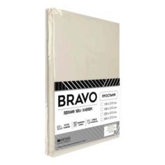 Простыня Bravo 180 х 215 см поплин светло-бежевая