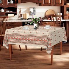 Скатерть на стол из рогожки "Всё себе" " Русский цвет 2"; 150 х 150 (размер)