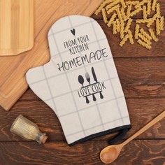 Варежка-прихватка "Kitchen" 20х28см,саржа, 100% х/л, ватин 250г/м2 Этель