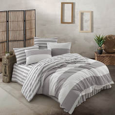 Комплект постельно белья ATLASPLUS, евро, наволочки 50х70 см, ранфорс, Still-Gri