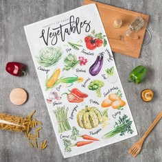 Полотенце кухонное "Веган" 40х73 см, 100% хл, саржа 190 гр/м2 Этель