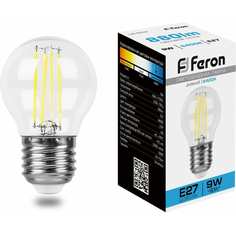 Лампочка светодиодная, FERON, LB-509, 38224, 230V, 9W, E27, 6400K, упаковка 5 шт.