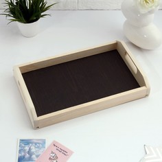 Поднос деревянный для завтрака со вставкой, цвет венге, МАССИВ, 40х25см Дарим Красиво