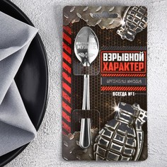 Ложка подарочная на открытке "Взрывной характер", 3 х 14 см Семейные традиции