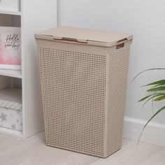 Корзина для белья с крышкой «Лофт», 50 л, цвет латте Violet