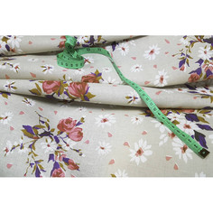 Простынь 2 сп. 180х220 полульняная ткань Летний букет Ивановотекстиль