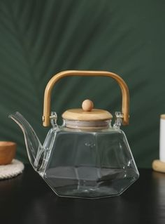 BellaTenero Чайник стеклянный заварочный с бамбуковой крышкой и металлическим фильтром Bel