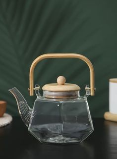 BellaTenero Чайник стеклянный заварочный с бамбуковой крышкой и металлическим фильтром Bel