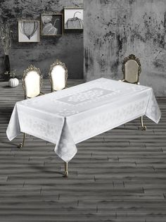 Скатерть DO&CO SEVDA жаккард арт: 11657-белый; 160 х 220 размер Метеор