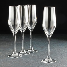 Набор бокалов для шампанского «Серебряная дымка», 160 мл, 4 шт Luminarc