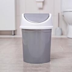 Ведро с плавающей крышкой, 8 л, цвет белый/серый Violet