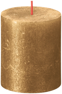 Свеча рустик Bolsius Shimmer золотая, время горения 35 часов, 80x68