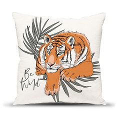 Подушка декоративная с фотопечатью "Дикий тигр"; 40х40 Традиция
